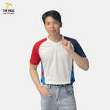  Áo thun cổ tim Raplan chuyển nhiệt xanh trắng - Thể thao 38 