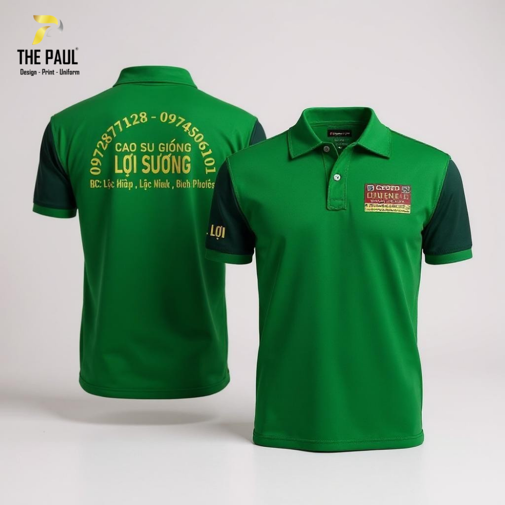  Áo thun cổ trụ doanh nghiệp cao su giống Lợi Sương 