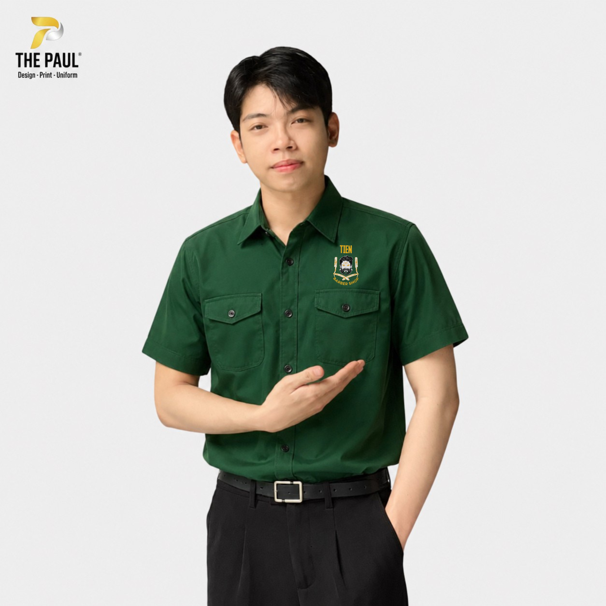  Áo sơ mi tay ngắn TIEN BARBER SHOP 