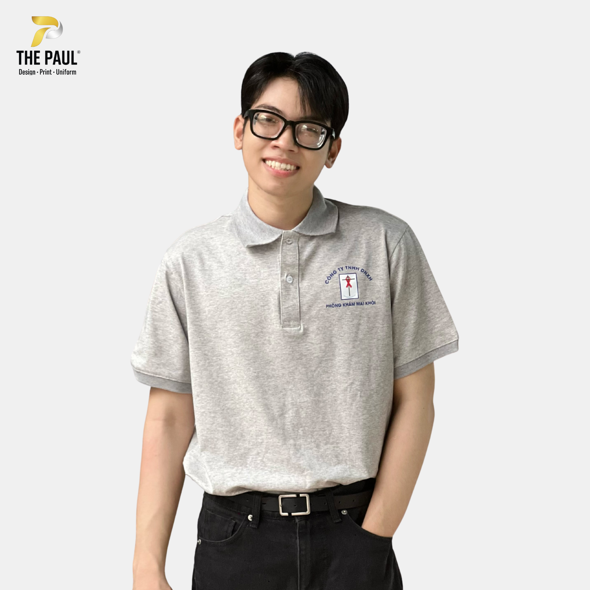  Áo polo Phòng Khám nhân ái - Áo thun cotton 