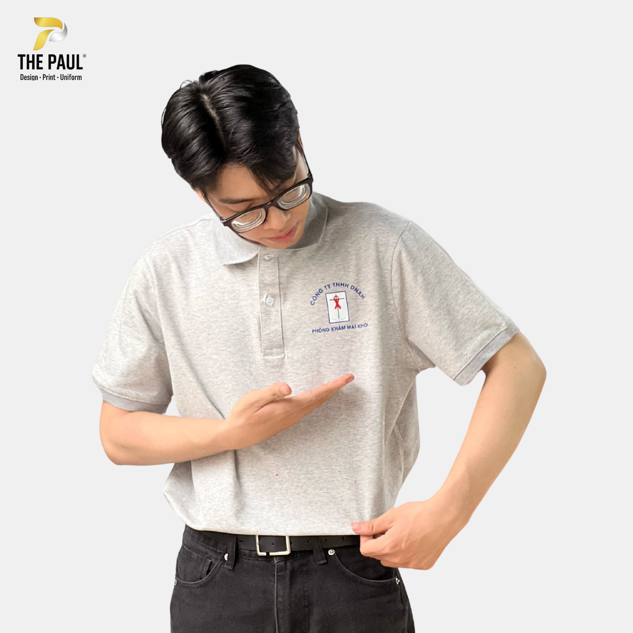  Áo polo Phòng Khám nhân ái - Áo thun cotton 