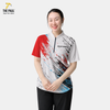 Áo thun cổ lãnh tụ bi-da trắng phối đỏ xanh 
