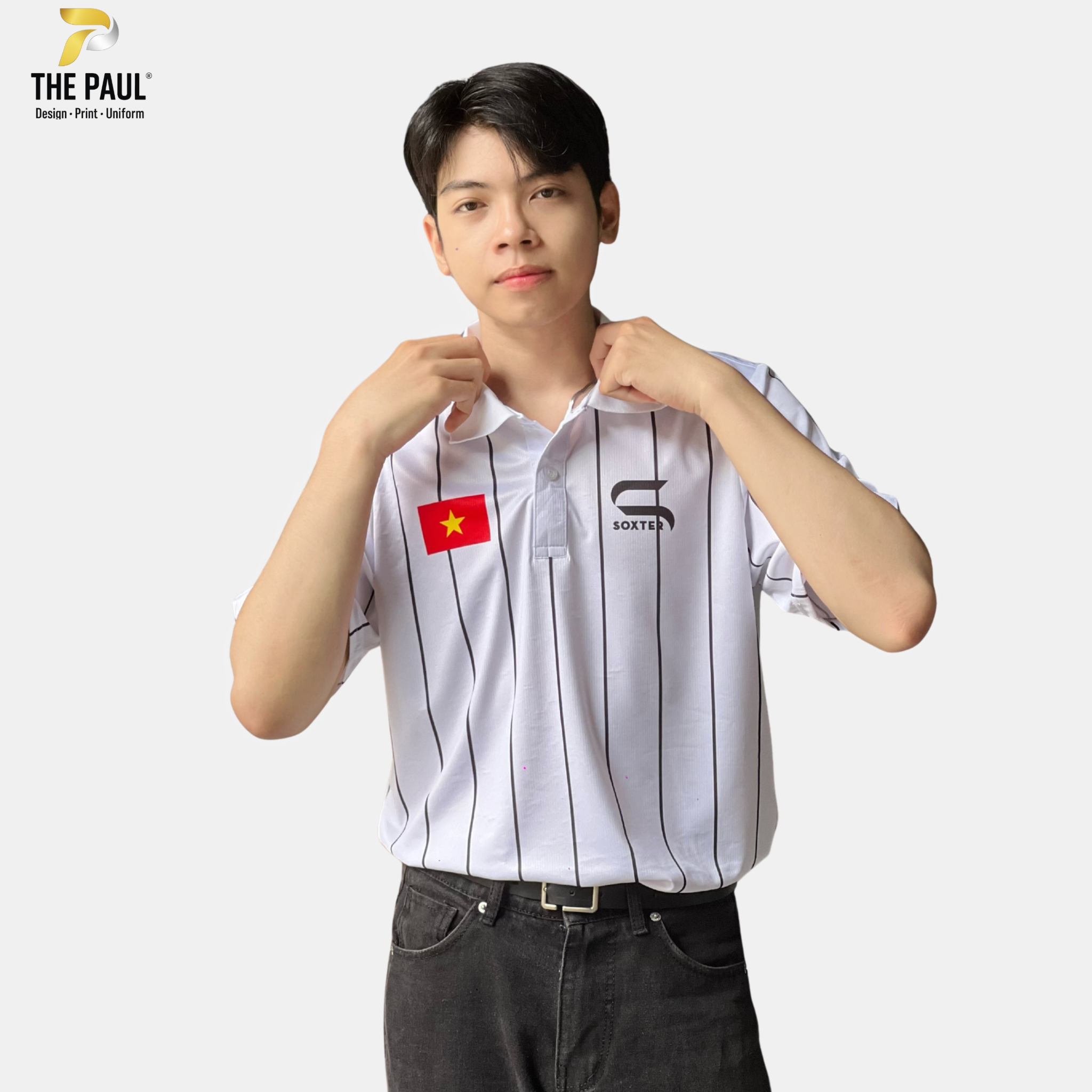  Áo thun polo Pickleball phối xanh, trắng - Thể thao 03 