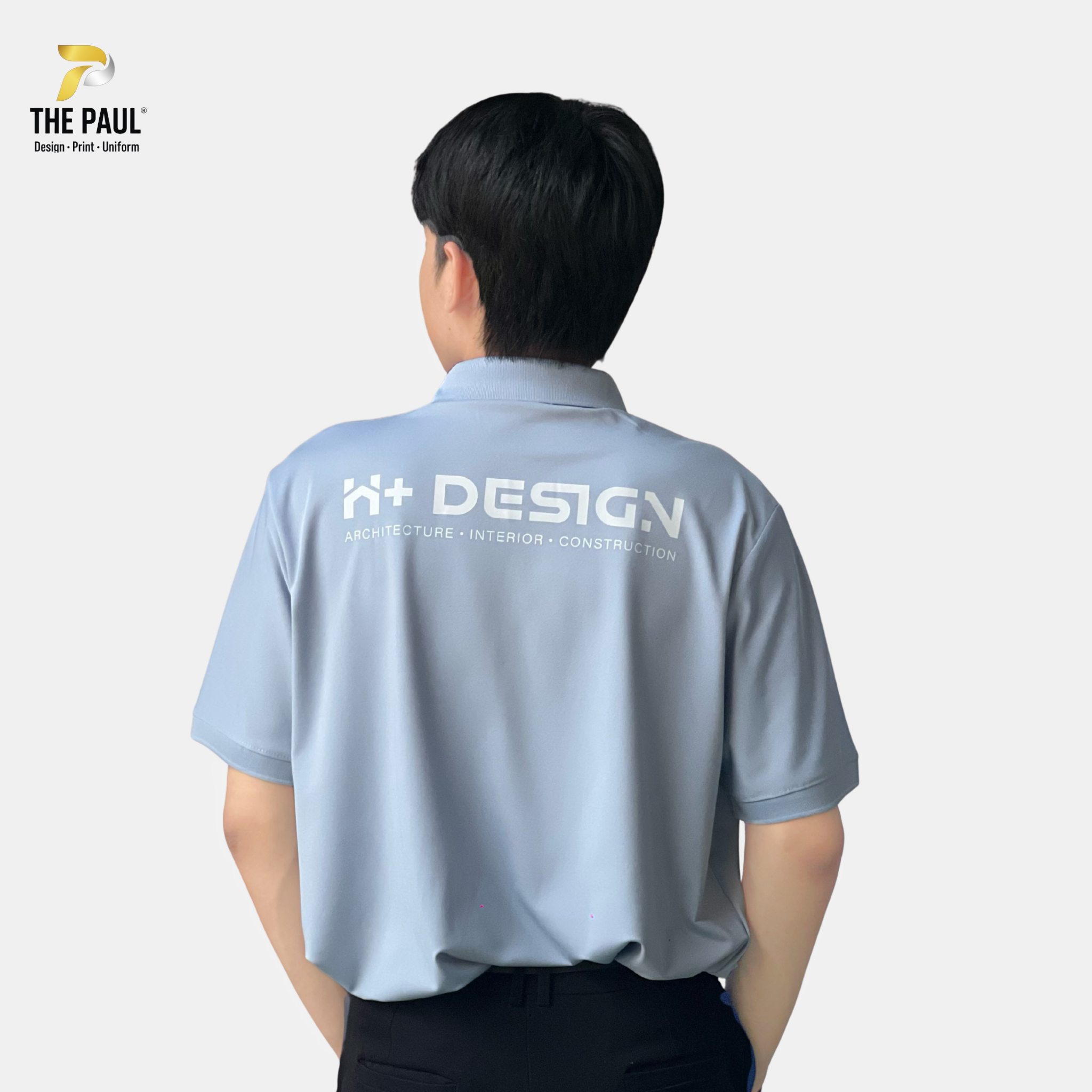  Áo thun polo xám trắng H+ DESIGN - Đồng phục doanh nghiệp 06 