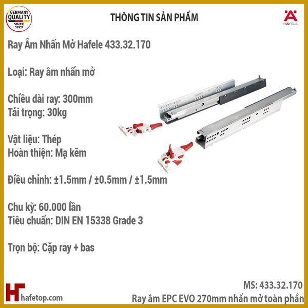 Ray Âm Nhấn Mở Hafele 433.32.170 – HAFELE