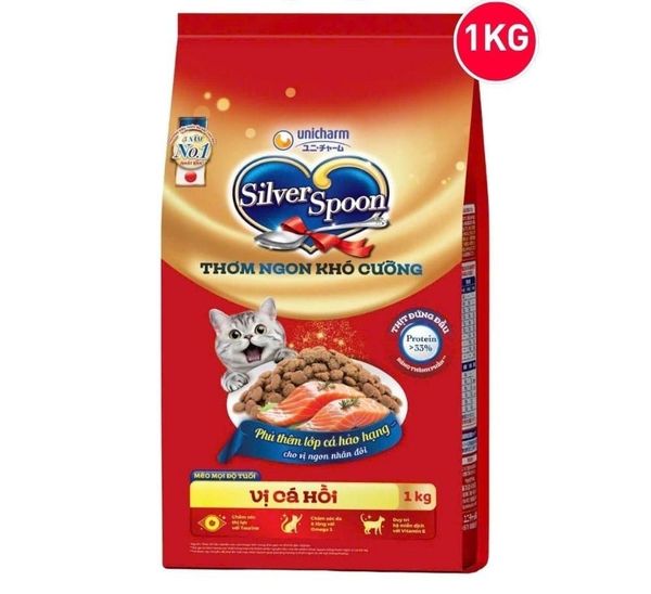 Thức Ăn Hạt Cho Mèo Trưởng Thành Silver Spoon 1kg