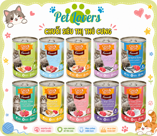 Cindy - Pate lon nhiều vị cho mèo 400g