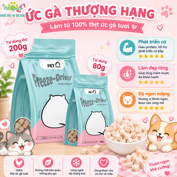 PetQ - Bánh thưởng Freeze-Dried 80g