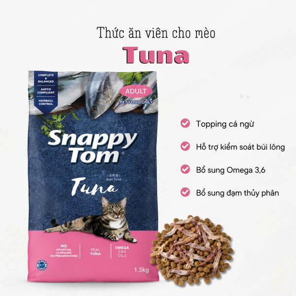 Snappy Tom - Hạt cho mèo nhiều vị 1,5kg