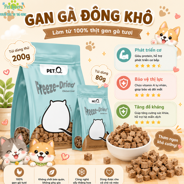 PetQ - Bánh thưởng Freeze-Dried 80g