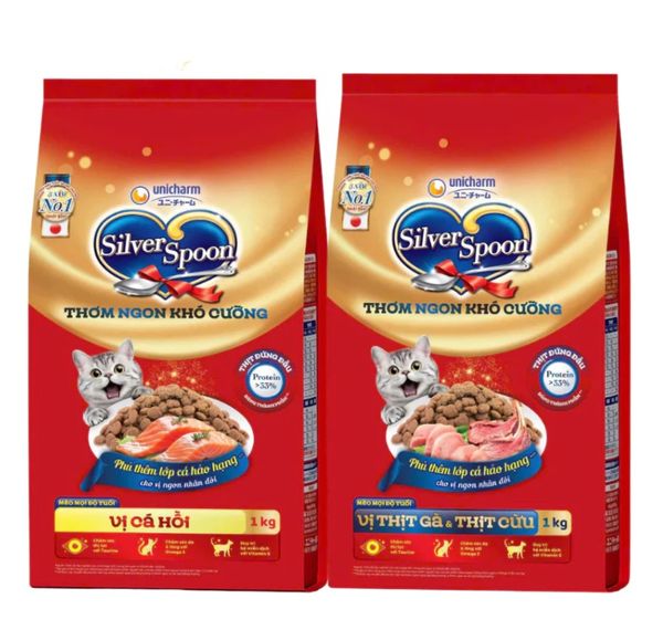 Thức Ăn Hạt Cho Mèo Trưởng Thành Silver Spoon 1kg