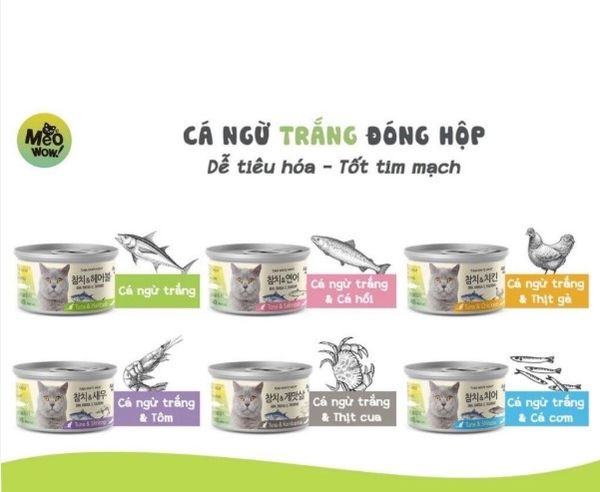 Meowow - Pate lon cho mèo nhiêu vị 80g