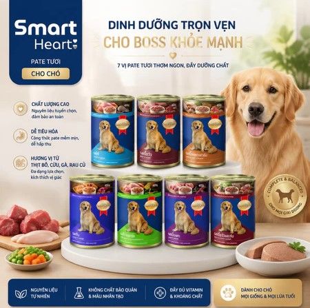 Smart Heart - Pate lon cho chó nhiều vị 400g