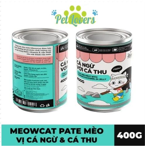Meowcat - Pate lon nhiều vị cho mèo 400g