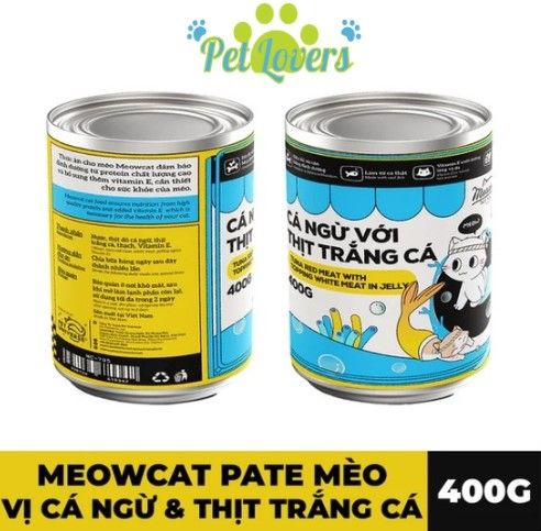 Meowcat - Pate lon nhiều vị cho mèo 400g