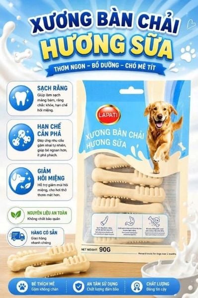 Lapati - Xương gặm bàn chải nhiều vị cho chó 90g