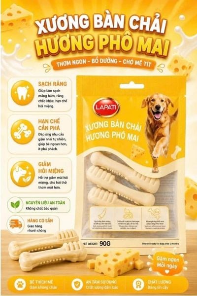 Lapati - Xương gặm bàn chải nhiều vị cho chó 90g