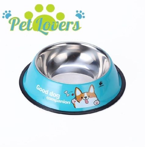 Pet Lovers - Chén bát ăn lòng inox cho chó đế chống trượt 18cm