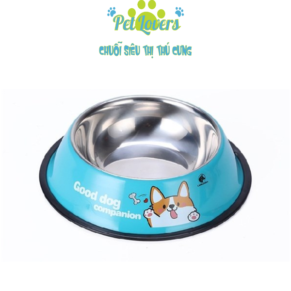 Pet Lovers - Chén bát ăn lòng inox cho chó đế chống trượt 34cm