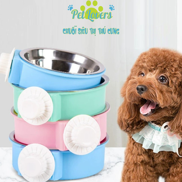 Pet Lovers - Chén treo lồng kèm lót inox 13cm