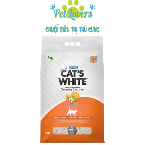 Cát đất sét mèo Cat's White nhiều loại 10 lít