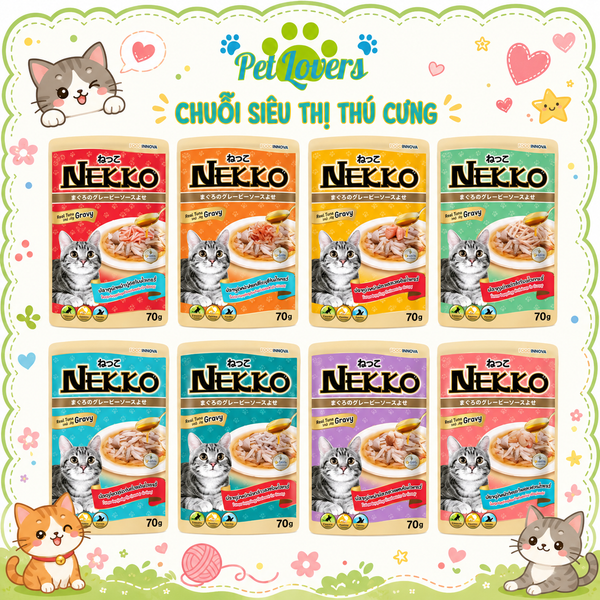 Nekko - Pate cho mèo nhiều vị in gravy 70g