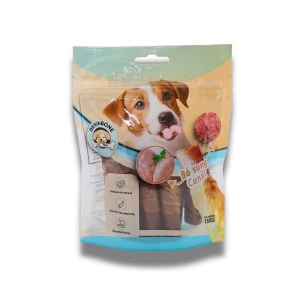 Dexinbone - Bánh thưởng thịt nai quấn gà cho chó 150g