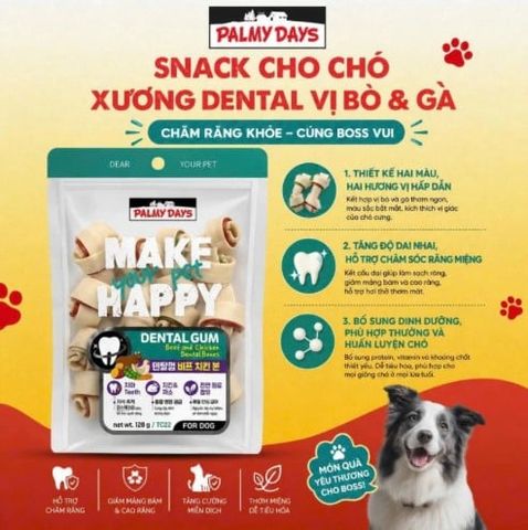 Plamy Days - Xương dental vị bò & gà 128g