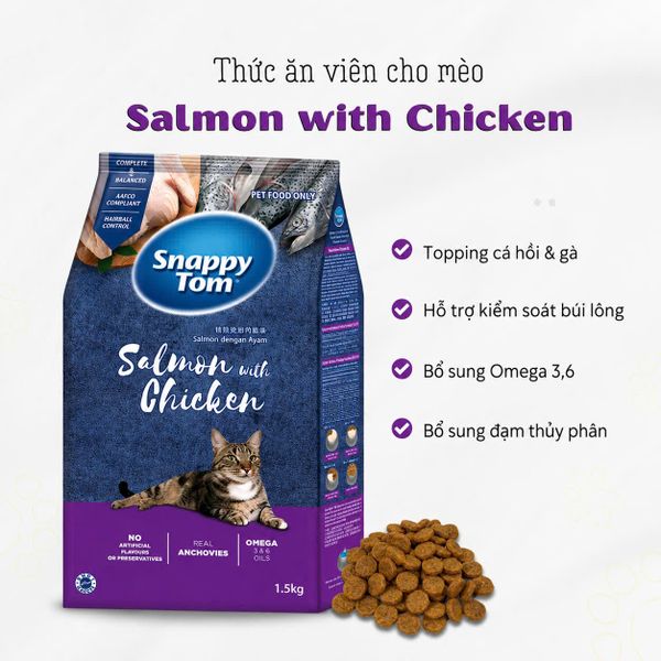 Snappy Tom - Hạt cho mèo nhiều vị 1,5kg