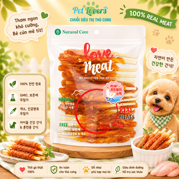 Natural Core - Thịt gà cuộn da bò 160g