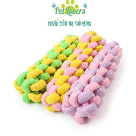 Pet Lovers - Gặm dây thừng đai đan nhiều màu 2 kiểu