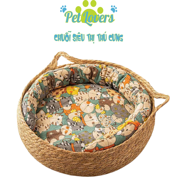 Ổ nằm đan mây lót êm ái S M L