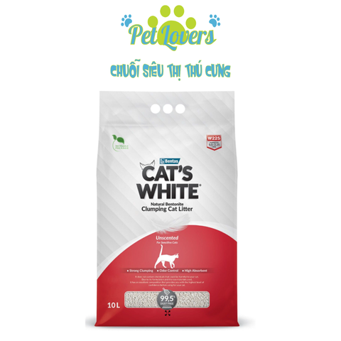 Cát đất sét mèo Cat's White nhiều loại 10 lít