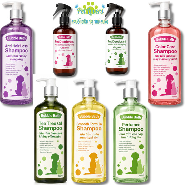 Bubble Bath - Sữa tắm + Xịt khử mùi dưỡng lông cho chó mèo 500ml
