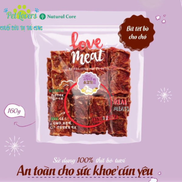 Natural Core - Bít tết bò cho chó 160g