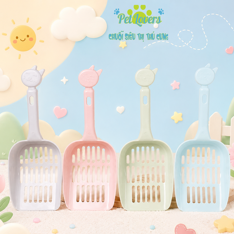 Xẻng xúc cát mèo 4 màu