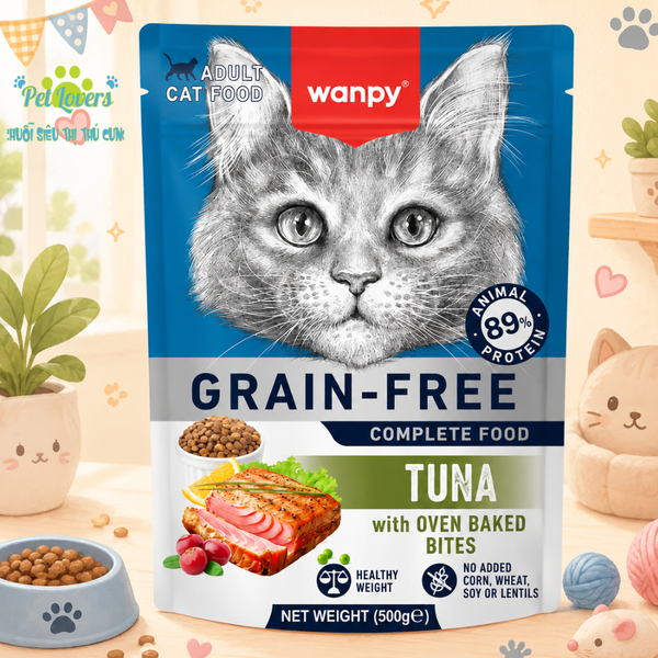 Wanpy - Hạt mèo trưởng thành Grain Free vị cá ngừ