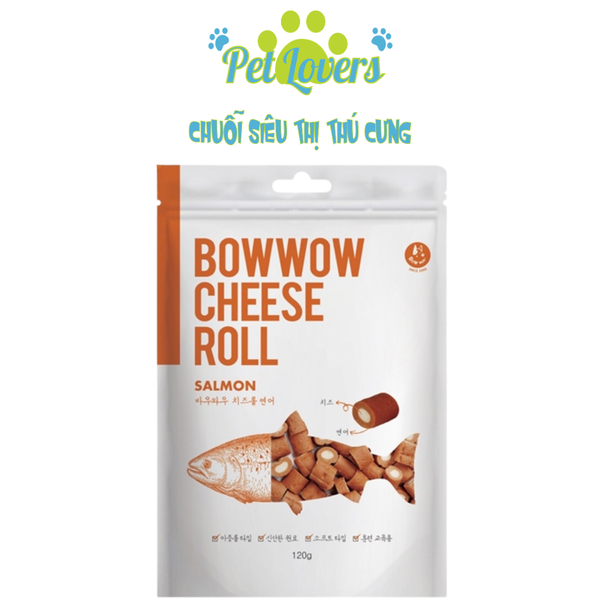 Bowwow - Phô mai cuộn cá hồi cho chó 120g