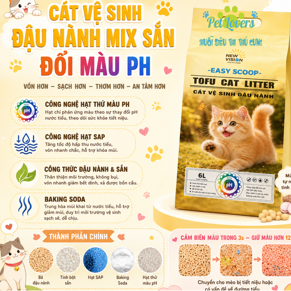 Cát vệ sinh cho mèo Tofu Cat Litter bã đậu nành sấy khô tự nhiên 2.5kg