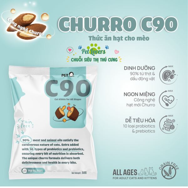 PetQ - Hạt cho mèo churro các loại 50g