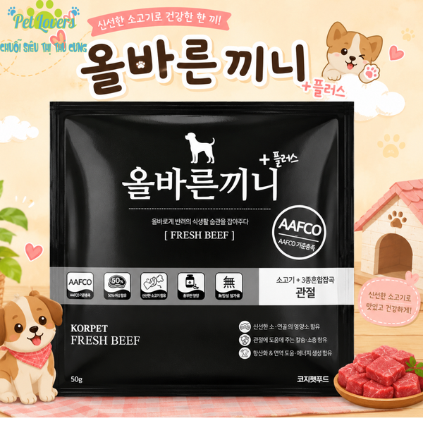 KorPet - Hạt cho chó vị thịt bò tươi 50g