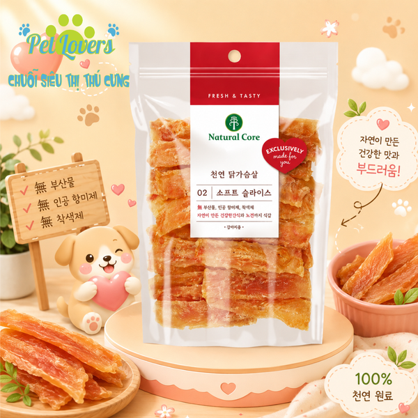 Natural Core - Thịt gà sấy mềm 180g