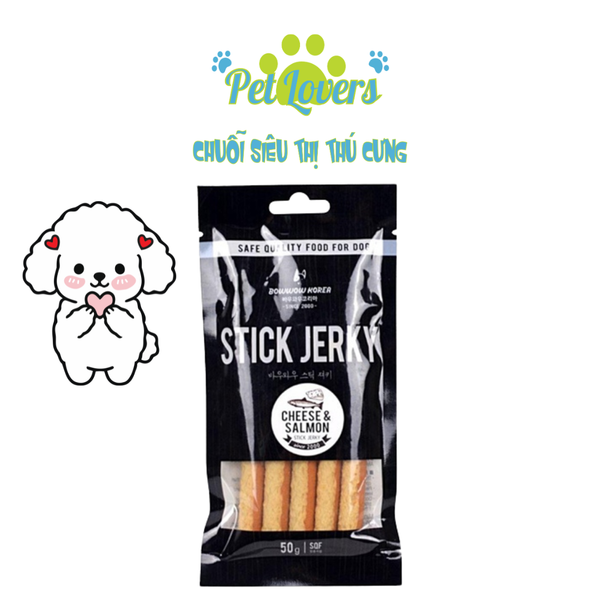 Bowwow - Phô mai & cá hồi que cho chó stick 50g
