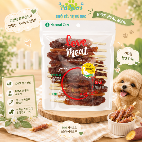 Natural Core -  Thịt vịt cuộn da bò 160g
