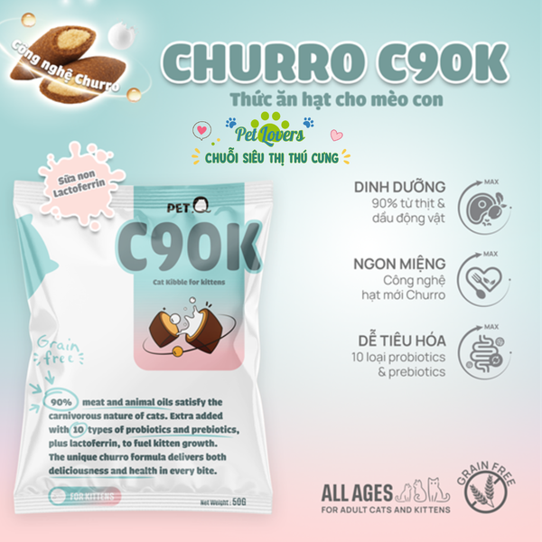 PetQ - Hạt cho mèo churro các loại 50g