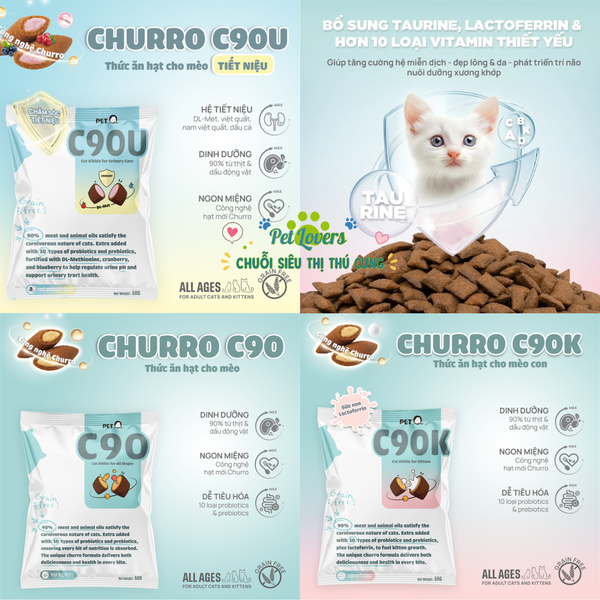 PetQ - Hạt cho mèo churro các loại 50g