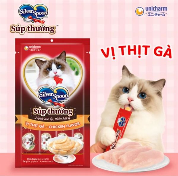 Silver Spoon - Súp thưởng cho mèo 56gx4