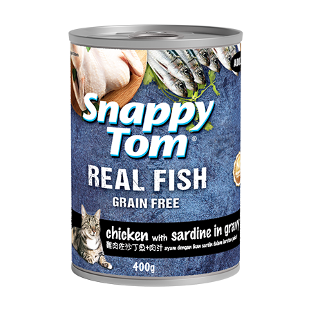 Pate Mèo Snappy Tom Real Fish - Lon 400g