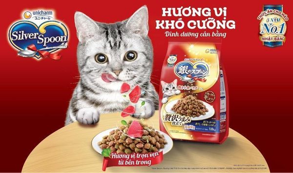 Thức Ăn Hạt Cho Mèo Trưởng Thành Silver Spoon 1kg