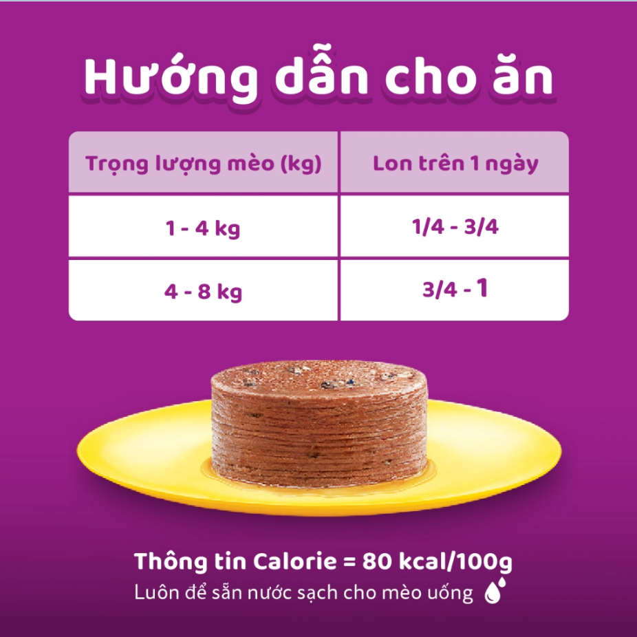 Whiskas - pate lon cho mèo nhiều vị 400g